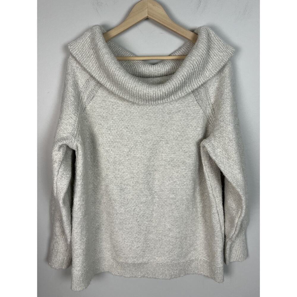 J. Jill Light Gray Cowl Neck Sweater